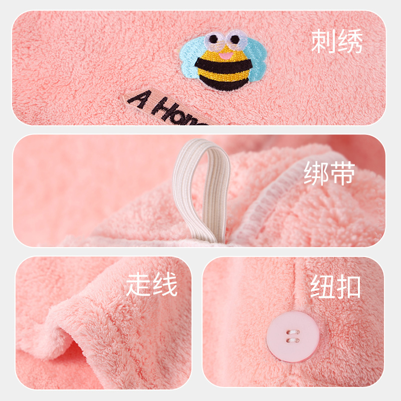 [补贴10%]干发帽女超强吸水速干发巾擦洗头加厚双层2024新款浴帽毛巾包头巾 卡其色[快速干发|5A抑菌]高清大图