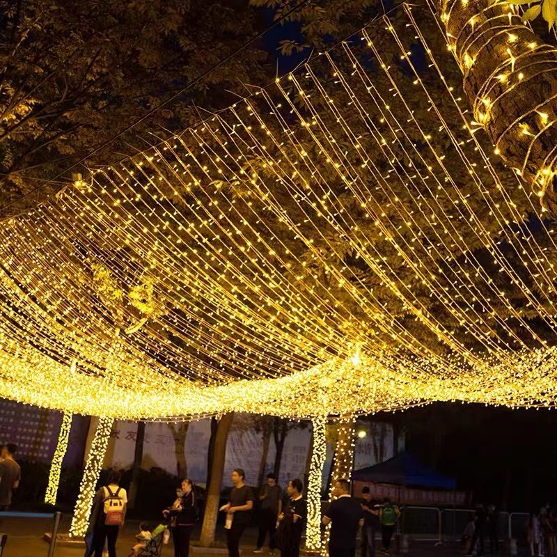 户外露营天幕氛围灯太阳能满天星星彩灯小串灯3米20灯[5号电池款]-水晶+星星[暖色]高清大图