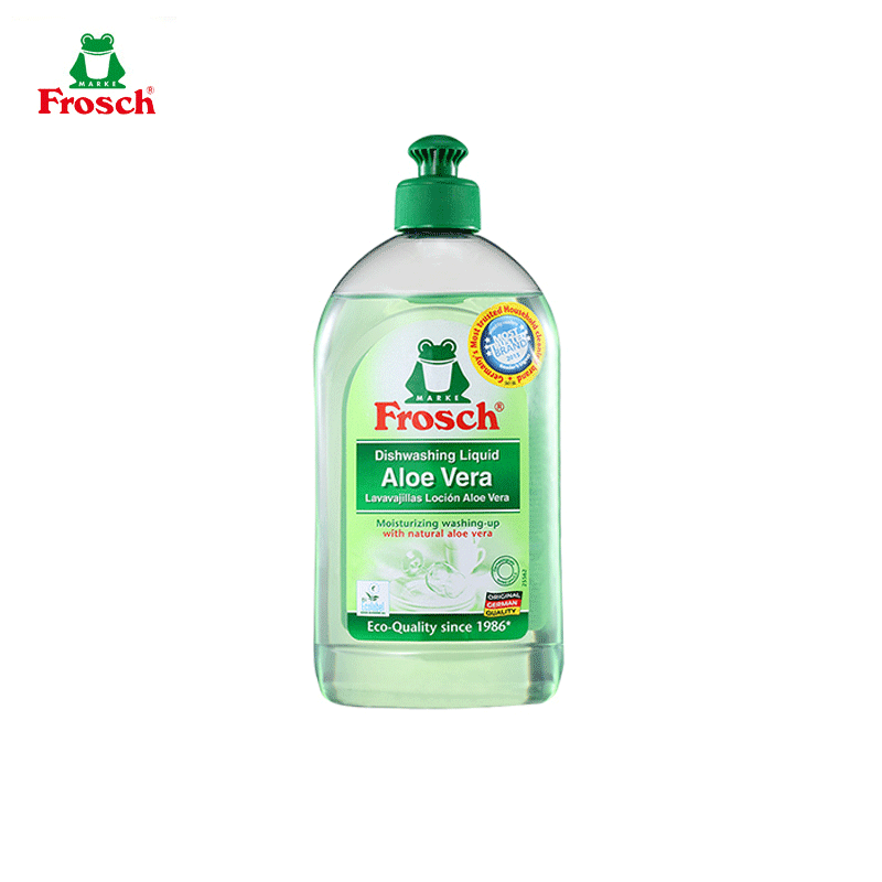 [德国环保设计大奖]Frosch 德国 菲洛施 芦荟润肤洗碗液去油污洗洁精 0.5L