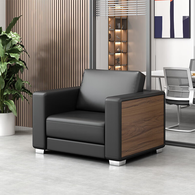 域赢办公沙发欧式皮沙发茶几组合办公室商务沙发客厅西皮西皮单人位