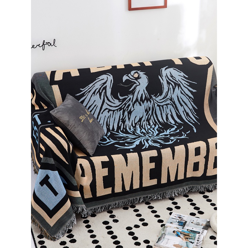 家柏饰(CORATED)北欧双面全盖沙发布沙发巾沙发毯布单沙发套罩沙发垫盖布 老鹰[双面] 90*180cm高清大图