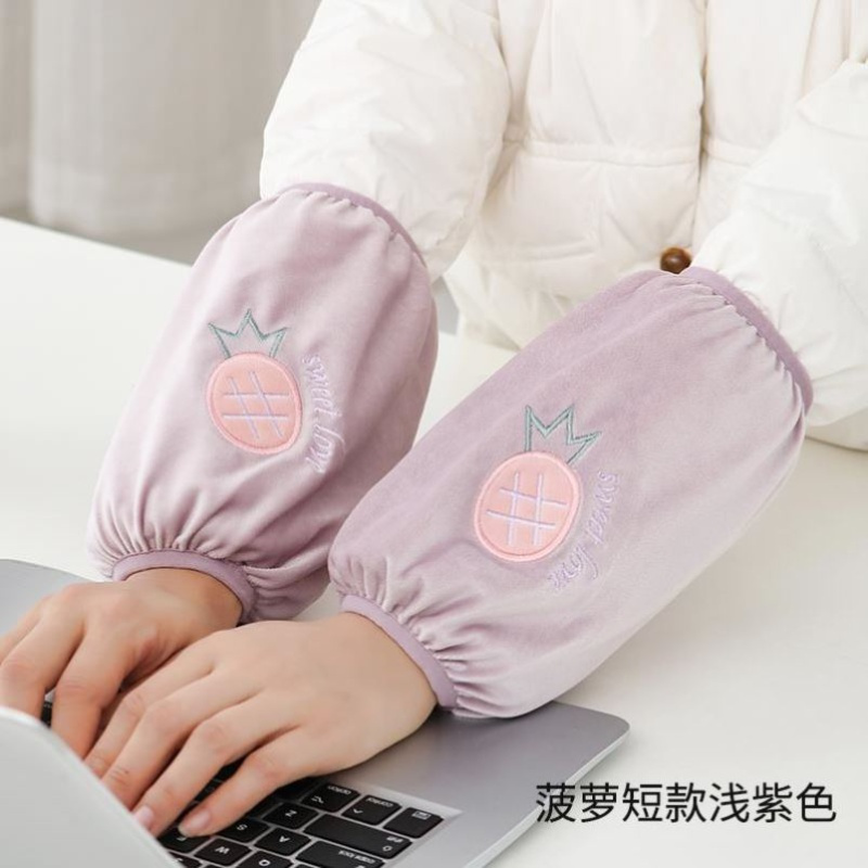 A-261[1双装]咖啡色 羽绒服专用套袖可爱手袖袖套手套一体袖笼子上班加大加宽加肥罗。