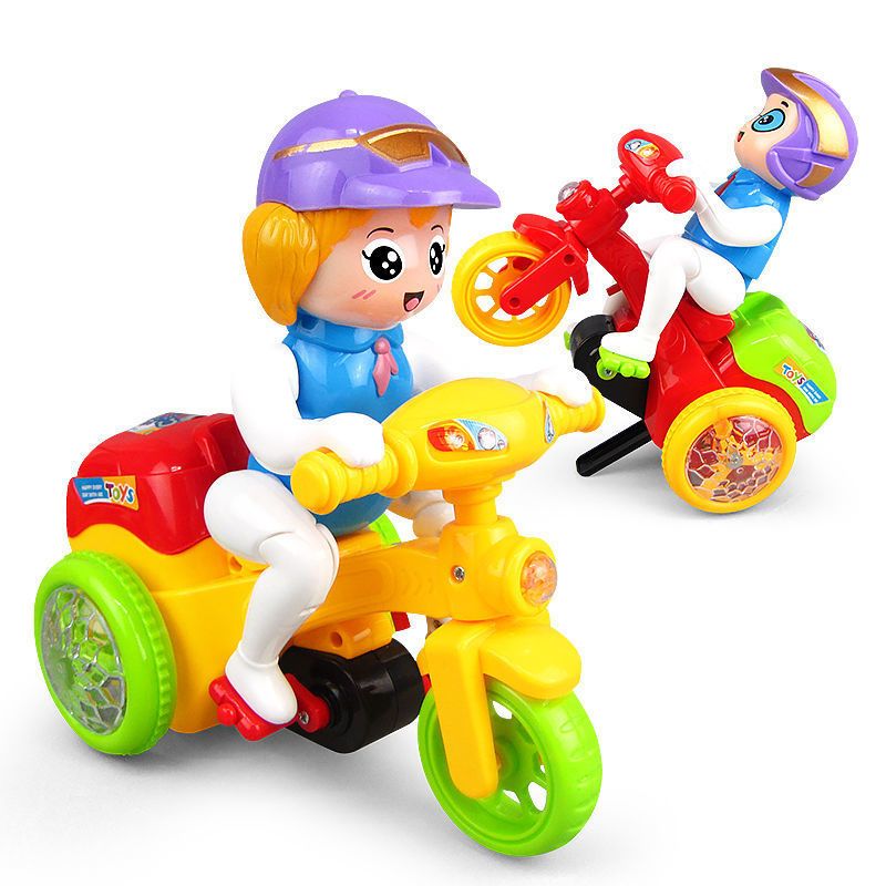 儿童电动踩三轮车玩具带音乐灯光卡通男女孩旋转技车