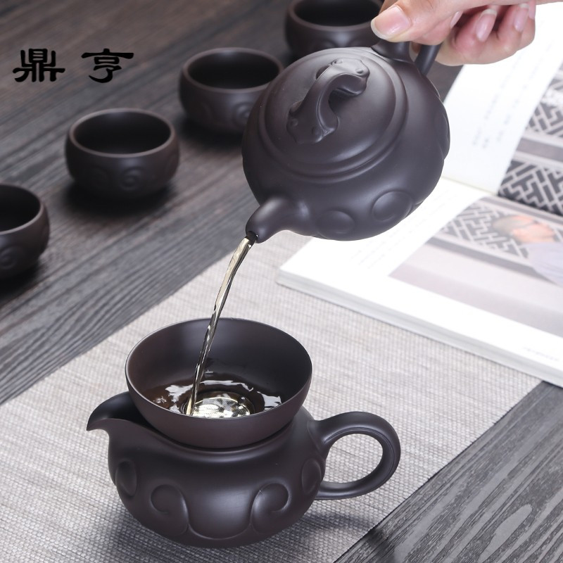 鼎亨紫砂功夫茶具宜兴原矿紫砂壶陶瓷家用盖碗泡茶器定做logo礼品