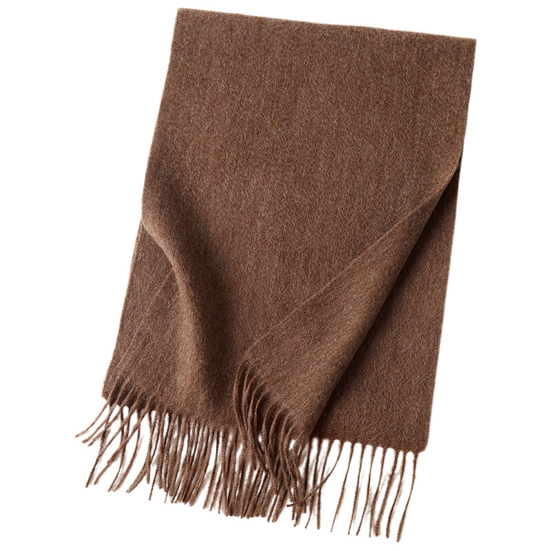 恒源祥围巾30*180cm柔软不刺肤深驼色HEA529507