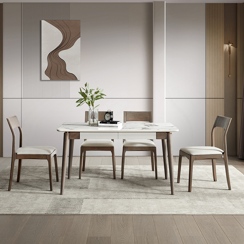 顾家家居岩板储物收纳餐台餐厅家具pt7086t圆桌太妃糖餐椅