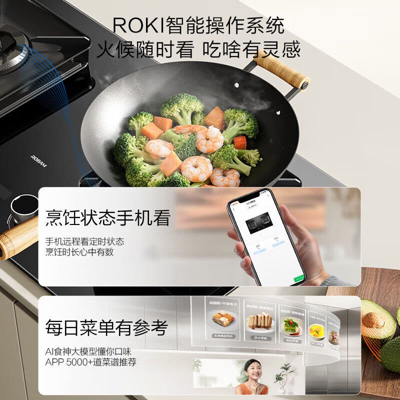 老板(Robam)[定时+联动+防干烧]JZY-51B0AS燃气灶液化气4.8kW火力煤气灶68%热效率灶具猛火灶台图片