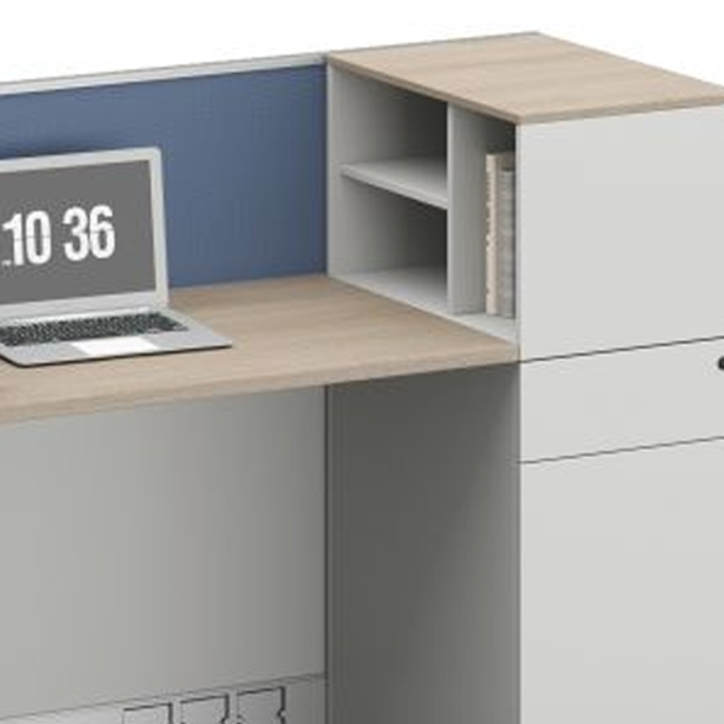 臻远ZYGW-086职员桌办公桌屏风工作卡位 直排三人位高清大图