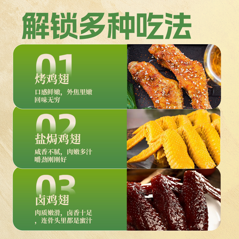 雀淘 黄油鸡全翅400g/袋 1袋装 整枝连翅未腌制原切可烤可卤可炸冷冻锁鲜家用方便高清大图
