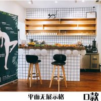 收银台北欧店铺小型奶茶店吧台服装店童装店简约柜台美容院前台桌_373_505 平面无展示格款《F款》_120x60x100cm