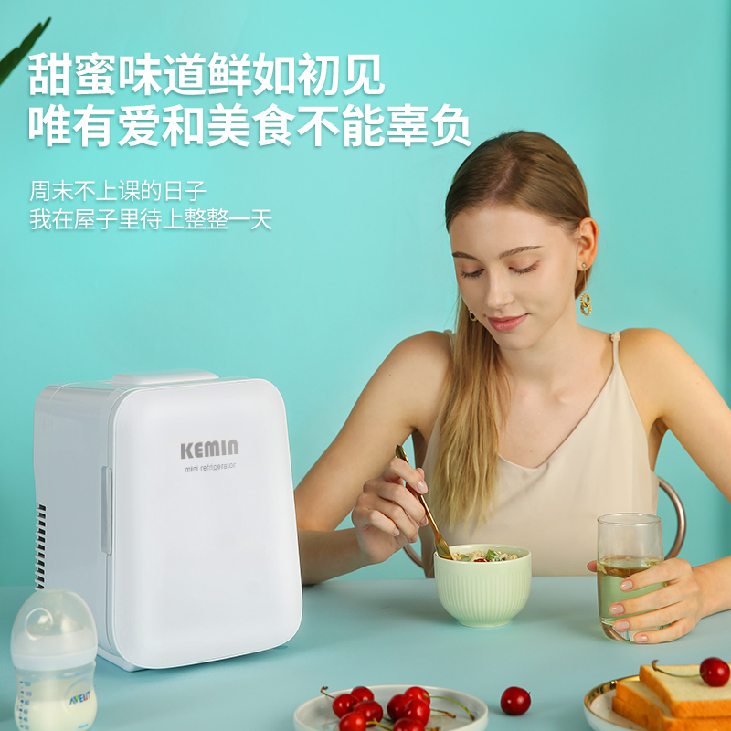 科敏 车载冰箱4L车载冰箱迷你小冰箱小型家用放面膜母乳制冷藏冰箱