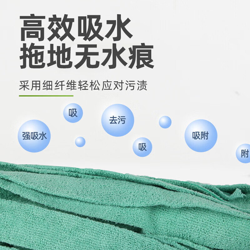 茶花(CHAHUA) 拖把清洁墩布超细纤维吸水拧水布条拖布拖地神器 蓝色*高清大图
