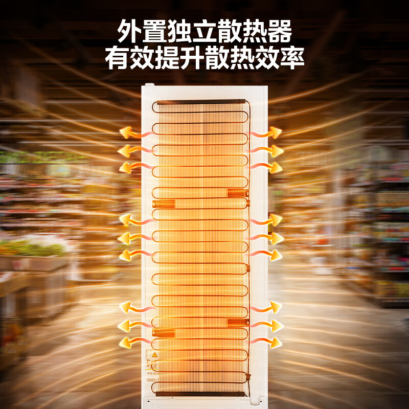 [自营]美的冰箱展示柜商用261升 风循环制冷全冷藏立式透明玻璃陈列柜 商超便利店啤酒保鲜饮料柜SC-278GM(E)白高清大图