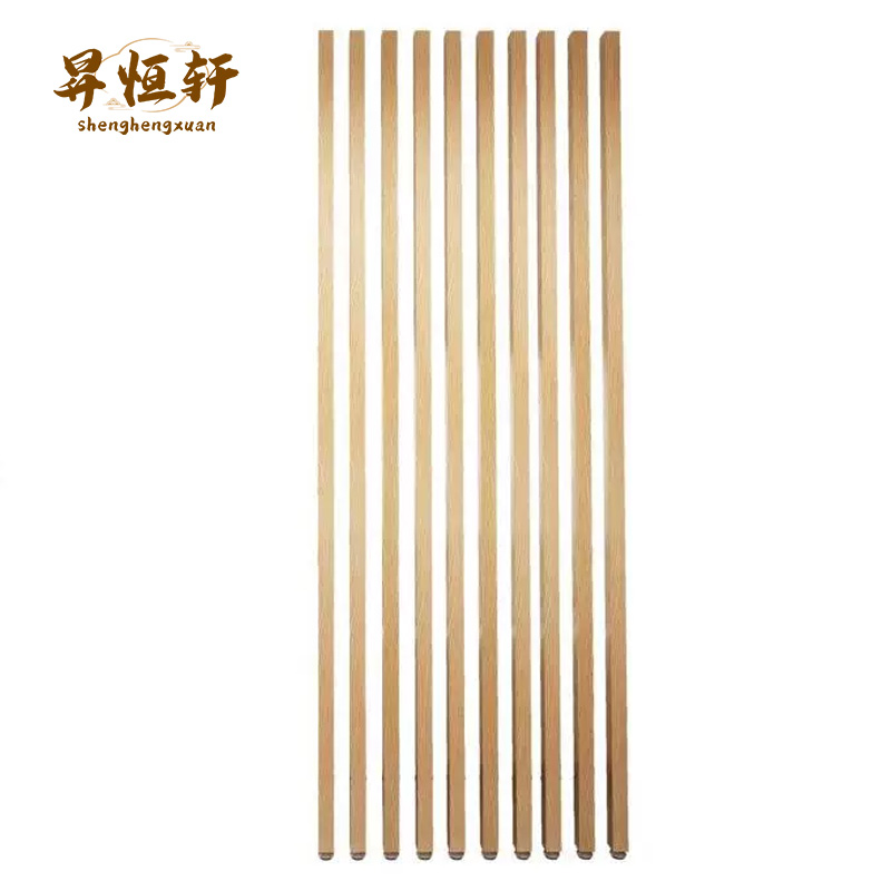 铝合金隔断立柱方管玄关栅栏客厅办公室格栅木纹铝方通屏风竖条柱 隔断屏风 SHX-2664 平方米高清大图