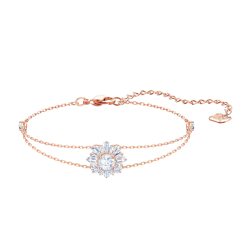 SWAROVSKI 施华洛世奇人造水晶璀璨阳光镀玫瑰金色手链5451357