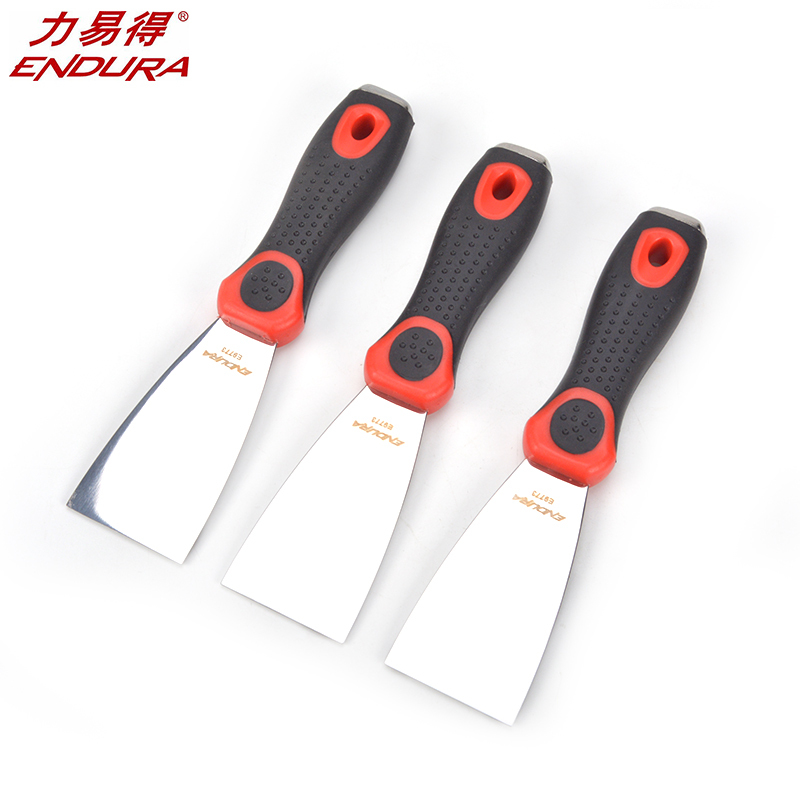 力易得(ENDURA) 不锈钢塑柄油灰刀 铲子刮刀 4英寸100mm E9777(6把)
