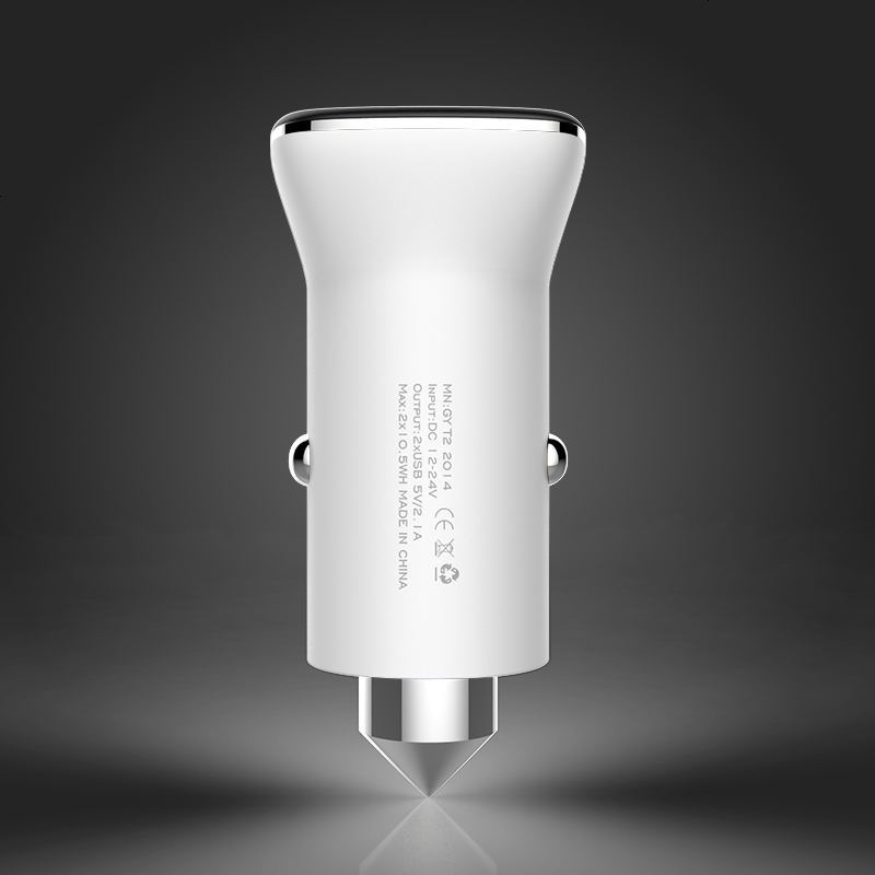 牌车载充电器头 双usb 苹果三星手机通用汽车充电器一拖二点烟器