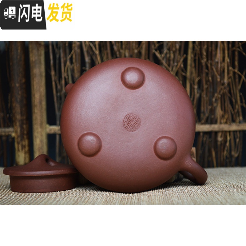 三维工匠紫砂壶景舟石瓢球孔刻画原矿老紫泥宜兴名家纯全手工传统茶具礼品 紫黑泥款高清大图