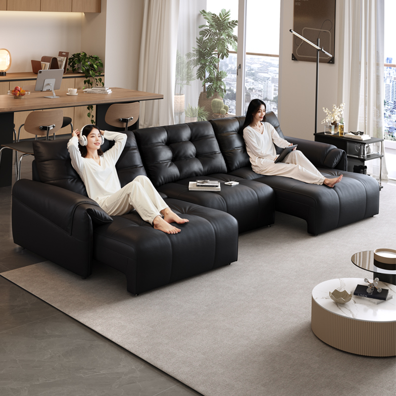 意式极简零靠墙电动功能沙发大象耳朵简约客厅头层牛皮沙发-卡尔适许愿高清大图