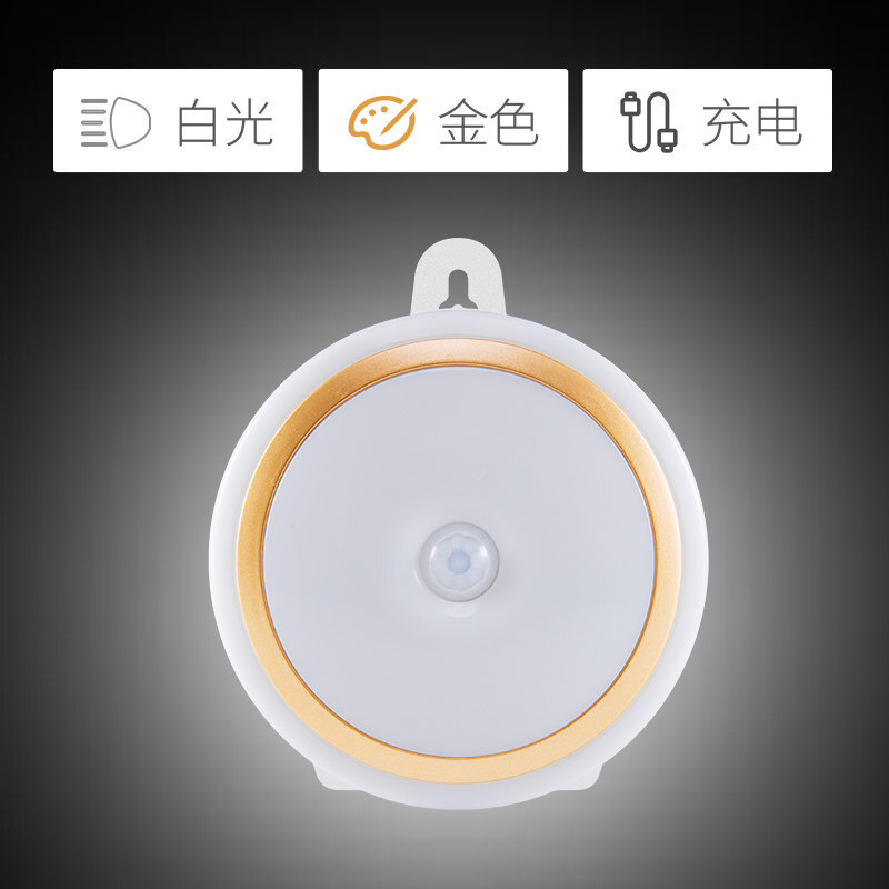 光控人体感应LED小夜灯泡过道楼道走廊声控家用厕所无线可充电池波迷娜BOMINA