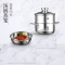 德国双立人(ZWILLING)不锈钢平底锅奶锅蒸笼3件套 家用汤锅宝宝辅食锅煎锅