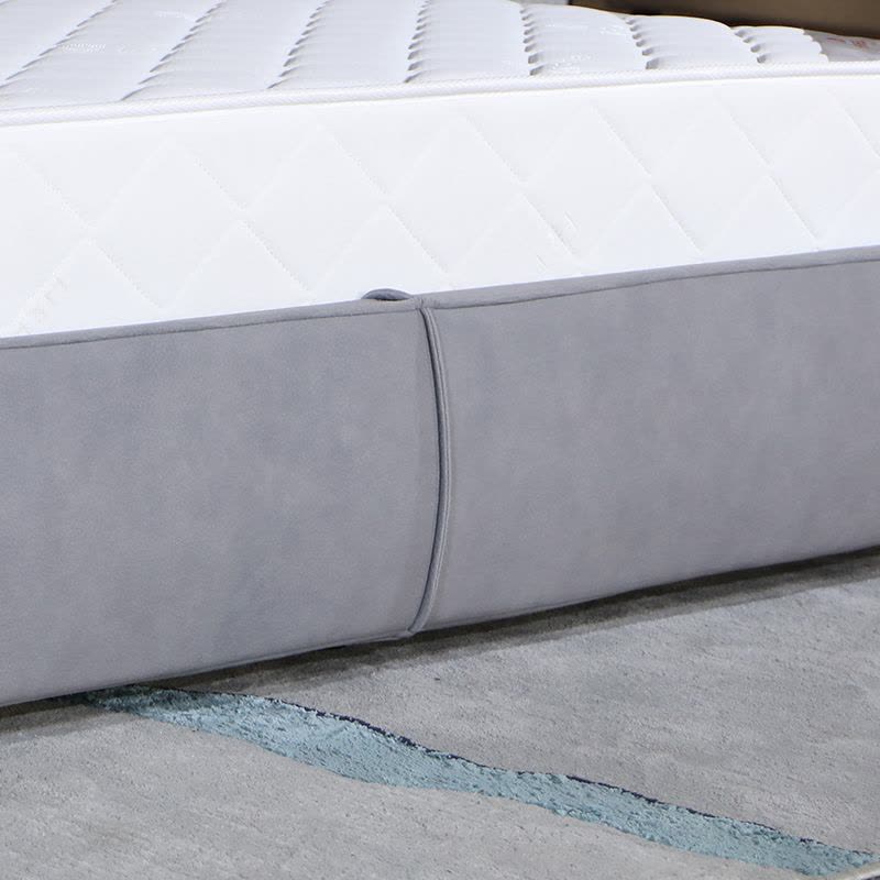 好风景家居科技布极简软包北欧风1.5m1.8m俄罗斯进口落叶松木双人床全实木 触感柔软舒适亲肤透气图片