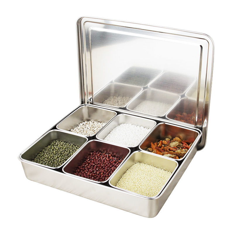 不锈钢四格调料盒 29*23*6cm高清大图