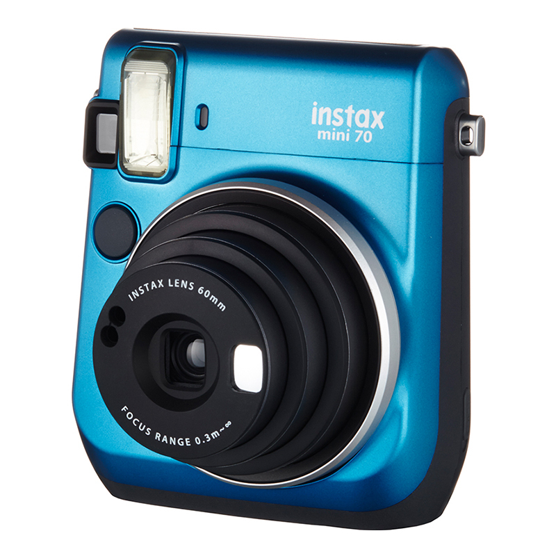 富士(FUJIFILM)INSTAX 拍立得 相机 一次成像相机 mini70相机 冰晶蓝 奢华套餐二(含20张胶片)