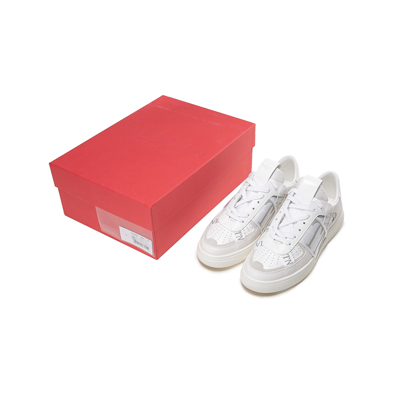 valentino华伦天奴男士皮革织物vl7n系带休闲鞋运动鞋板鞋小白鞋1y2