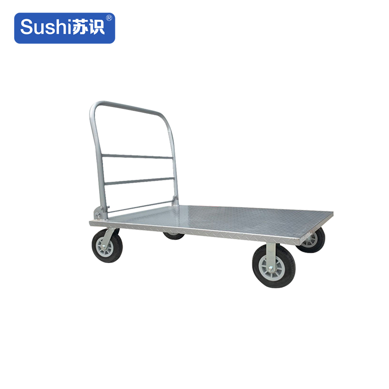 苏识 CZ8-80 80*120cm橡胶轮 重1000kg 重型平板手推车 (计价单位:辆) 银色高清大图