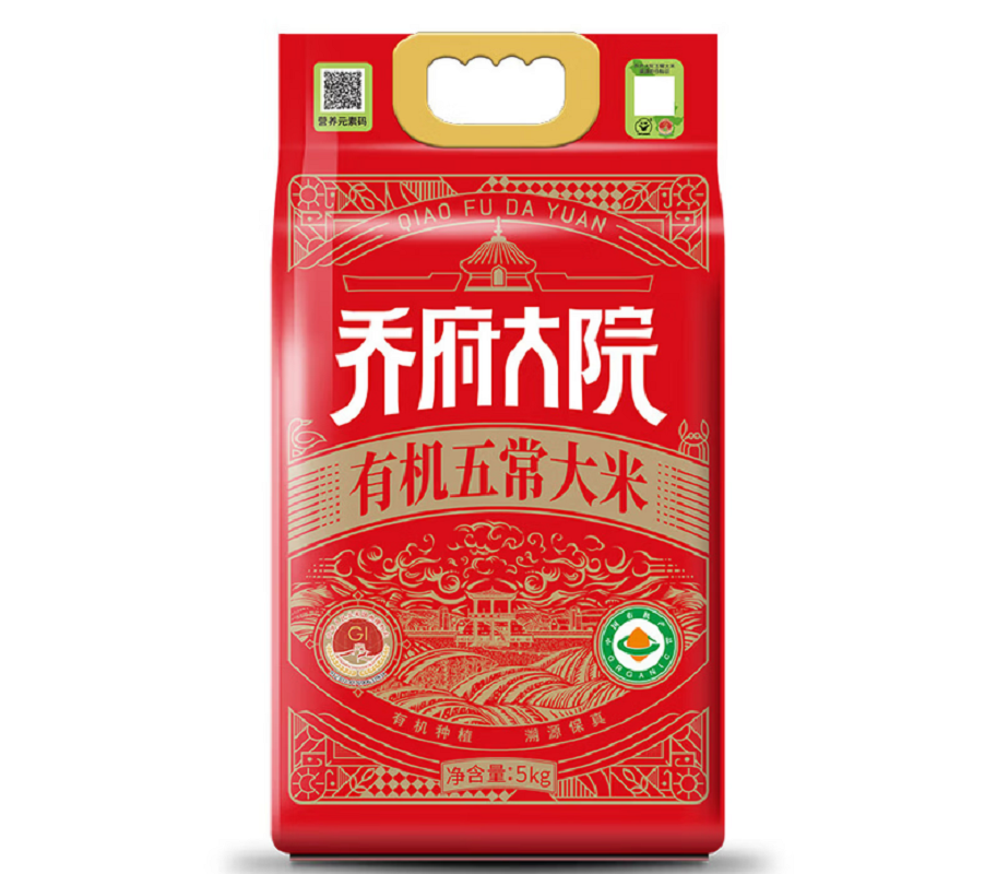 金福乔府大院有机五常大米5kg非转基因长粒香米新鲜现磨米香浓郁
