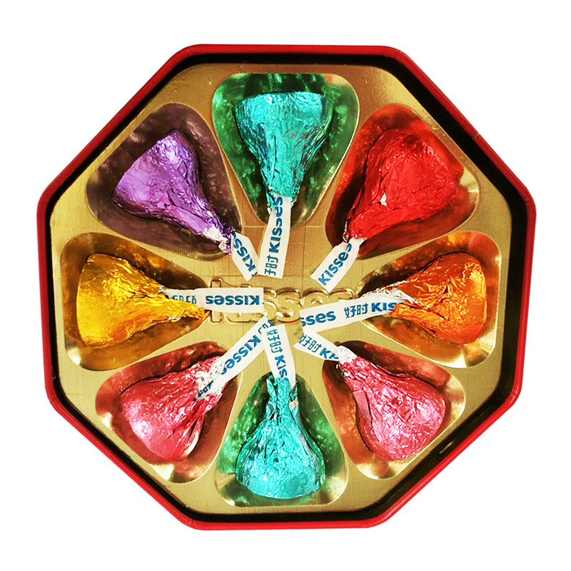 Hershey’s/好时巧克力好时之吻巧克力8粒礼盒装八角形铁盒装喜糖成品共享美好时刻(不含礼袋)高清大图
