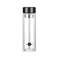 明霞 双层玻璃水杯450ml