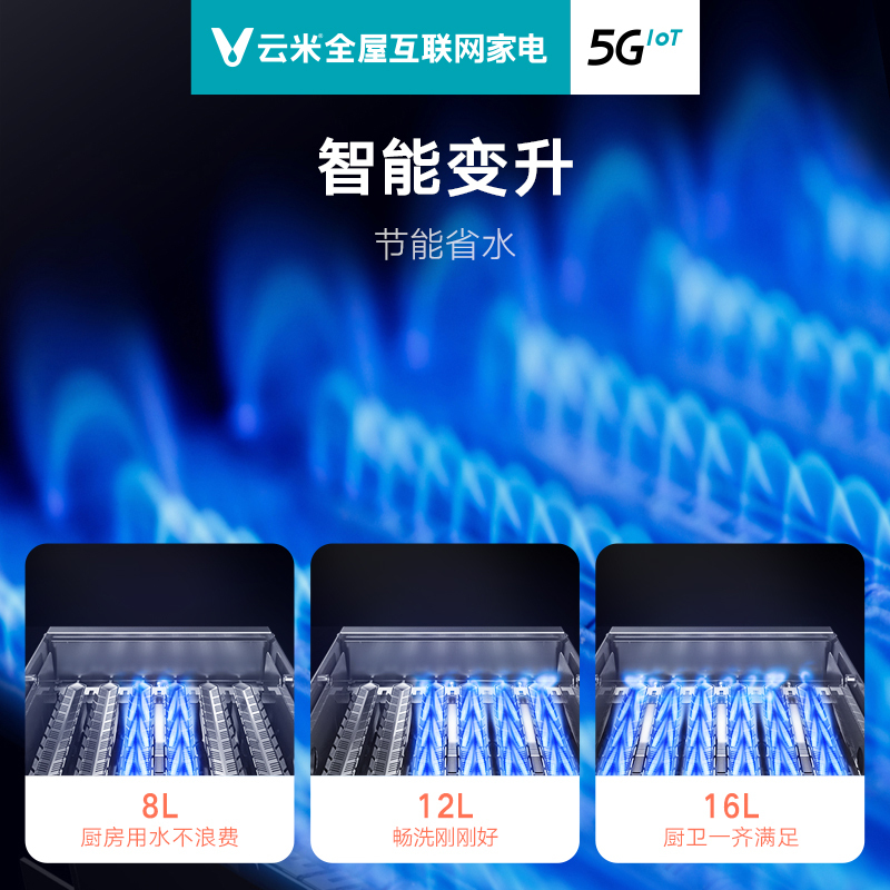 云米(VIOMI) 13升燃气热水器A1天然气 智能变升 ECO节能 智能预约 健康抑菌洗 四季温感VGW1312