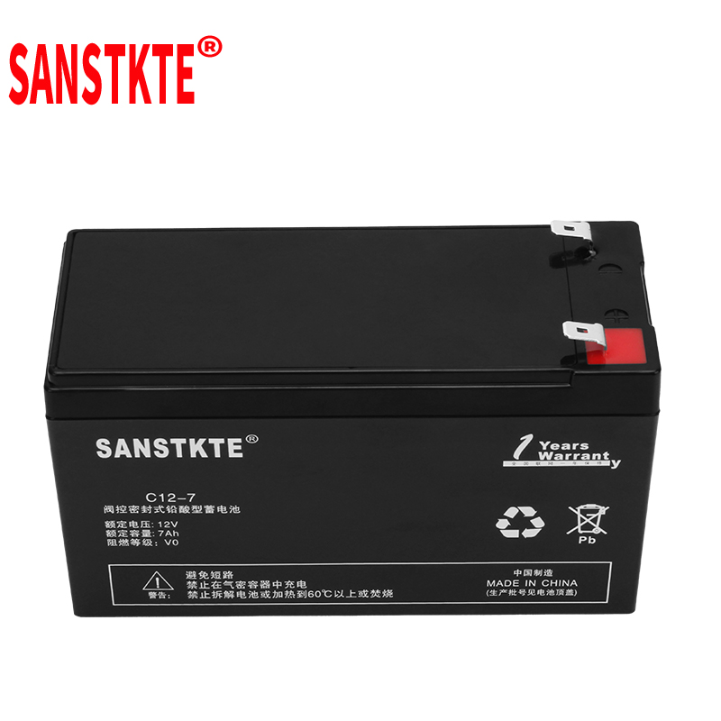 SANSTKTE蓄电池12V7AH喷雾器电瓶安防UPS照明门禁监控通信C12-7高清大图