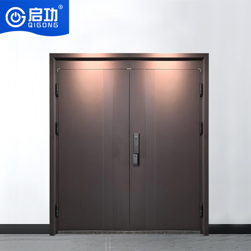 启功钢制防盗门入户门住宅小区家用安全防盗门推拉大门高清大图