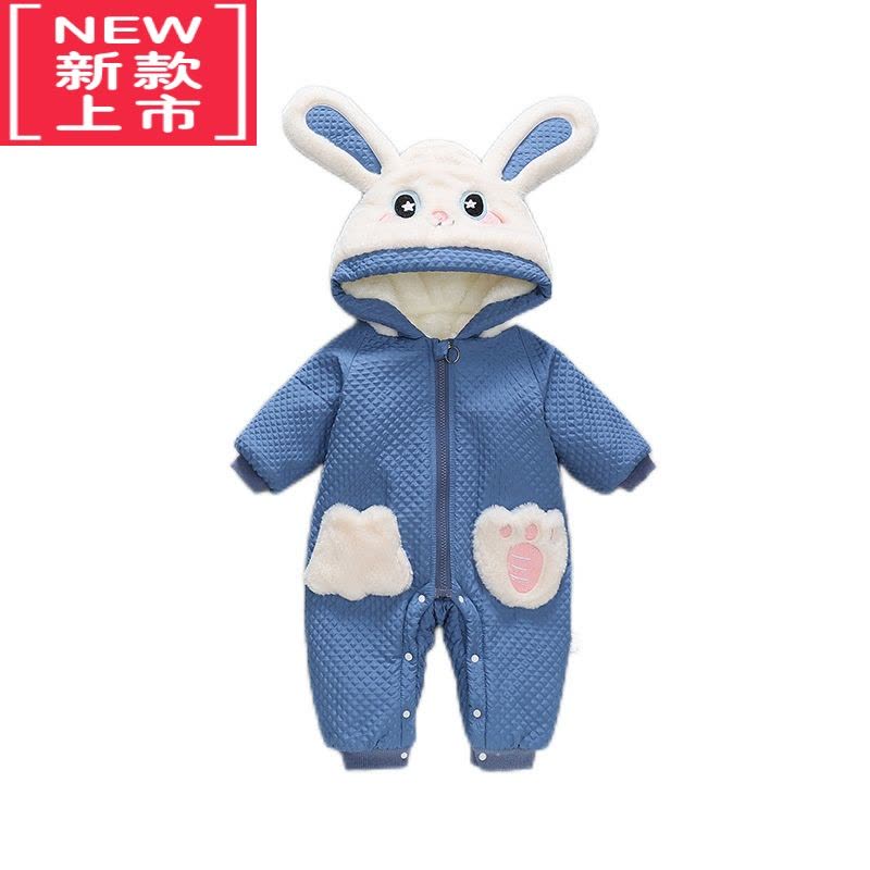 可莉允婴儿冬季衣服可爱超萌宝宝冬装外出抱棉衣新生儿加绒加厚兔子棉服图片