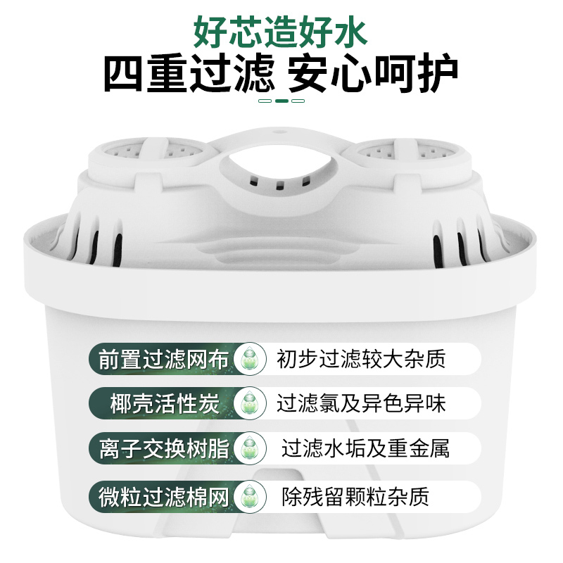 利仁净水器家用直饮机自来水过滤器净水壶滤芯+3.5L滤水壶*7个