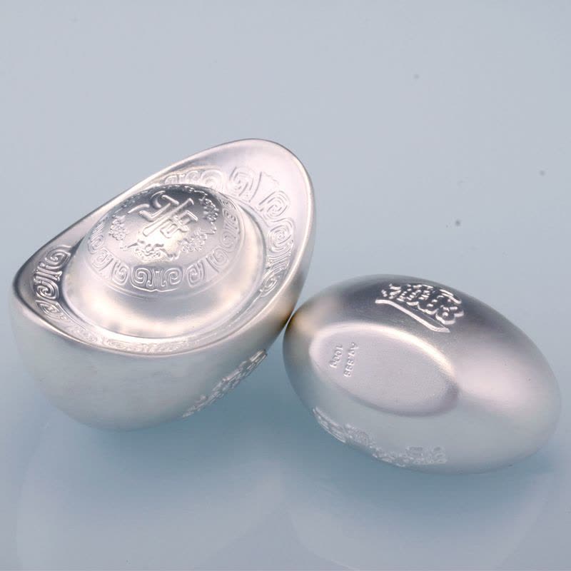 素竹 足银白银投资银条 100/200克磨砂实心银元宝 收藏可回购 工厂直供图片