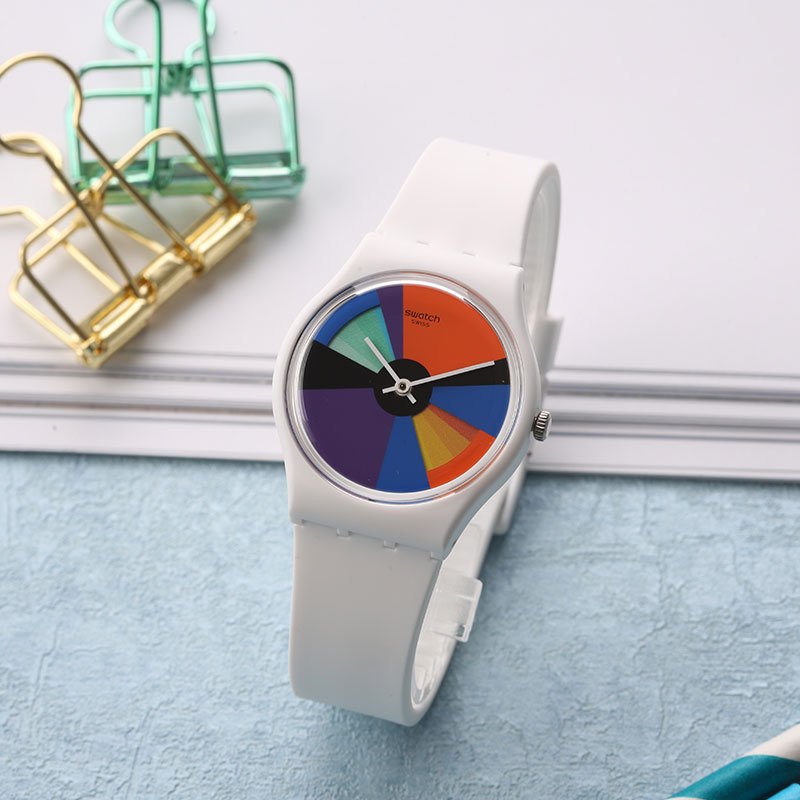 斯沃琪(SWATCH) 手表 经典色彩密码系列 石英表 男女通用 树脂表带 彩色表盘 GW709