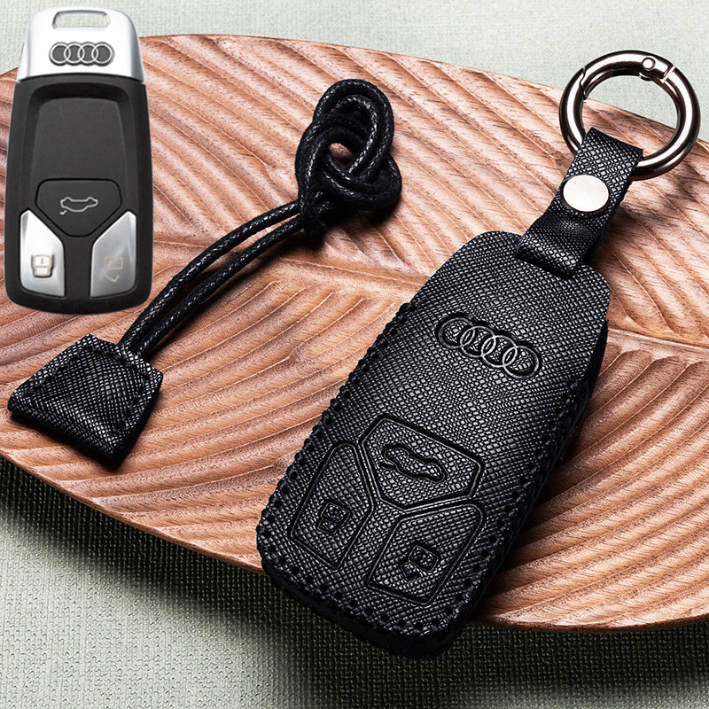 【补贴10%】小怪兽奥迪A6L钥匙套Q5L真皮Q7钥匙包Q3 A4L Q2 A8L专用汽车个性汽车钥匙包 奥迪D款黑色（小怪兽）（17-20款A4L/Q5L专用）