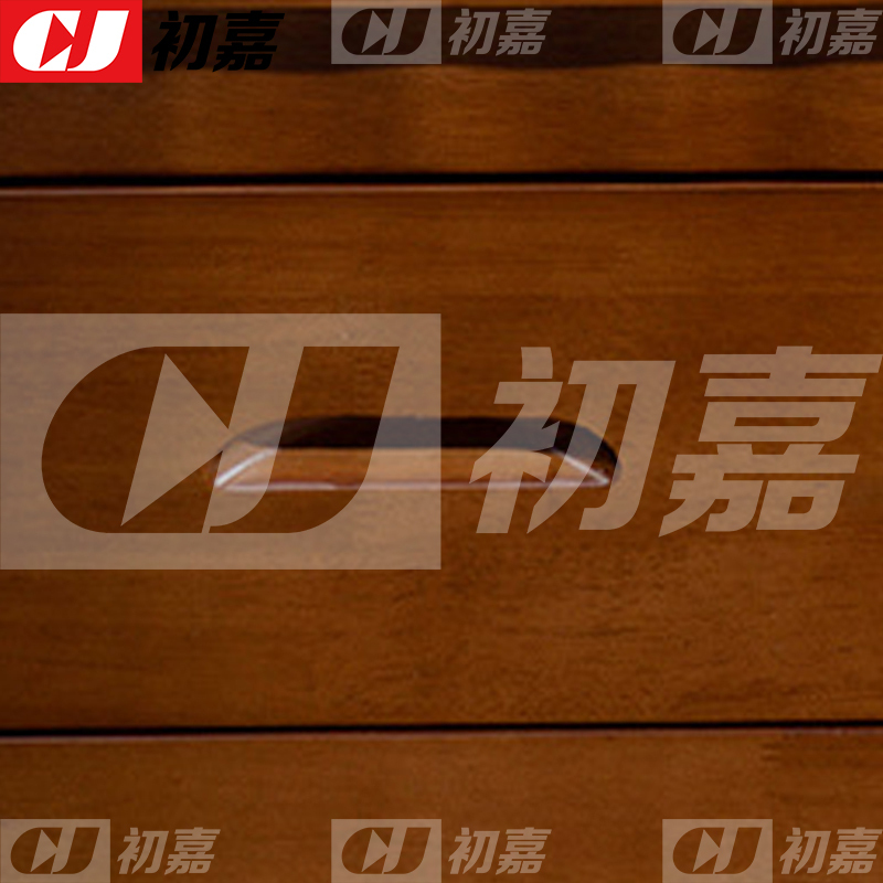 初嘉(CJ) 床头柜胡桃色床边收纳储物柜高清大图