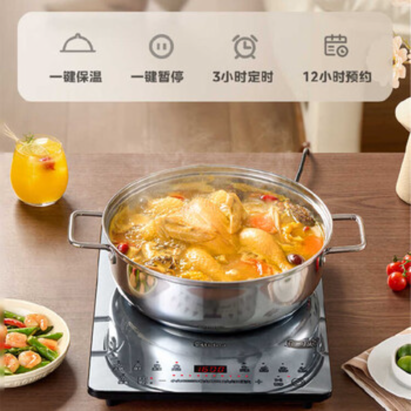 美的(Midea)家用多功能磁炉立体双测温变频恒温智能电磁灶火锅炉MCG彩板4D防水 MC-22RB25 ZH高清大图