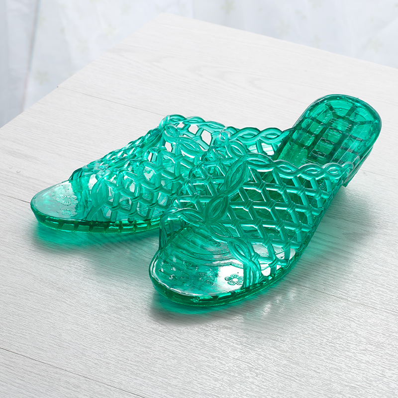 36 果冻水晶拖鞋塑料坡跟女夏一字拖防滑柔软室内外穿耐磨高跟胶凉拖