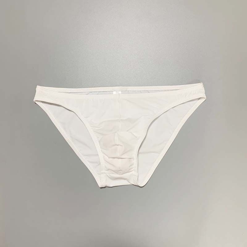 男士超薄冰丝三角裤速干低腰比基尼男性感半透明小三角男士内裤1条