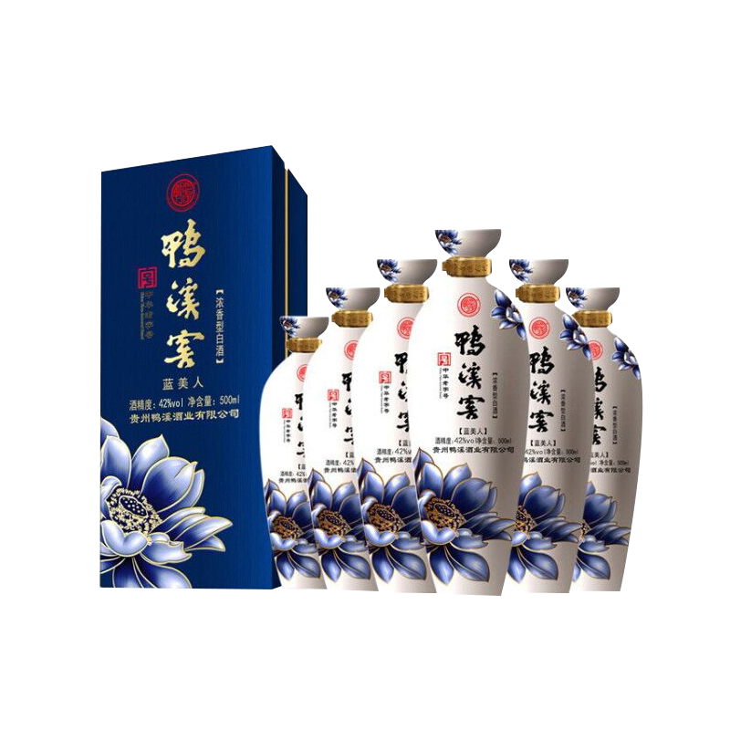 鸭溪窖 白酒 蓝美人 42度 500ml*6瓶 整箱装