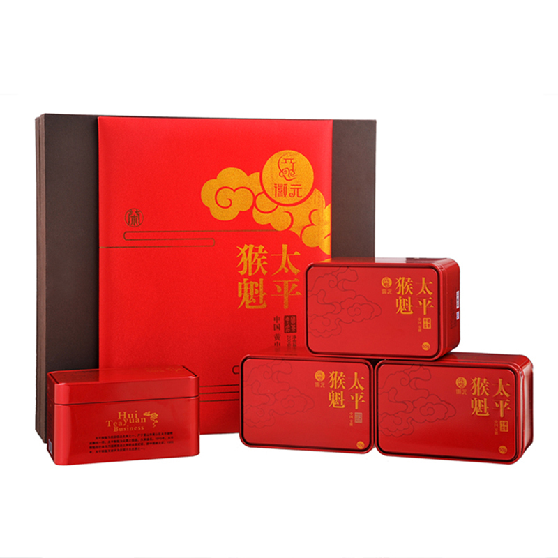 [徽之元]太平猴魁猴坑特一级50g*4礼盒装 猴坑猴魁特一级茶叶手工绿茶 国礼茶 茶叶礼盒装送礼净含量200g 苏宁自营