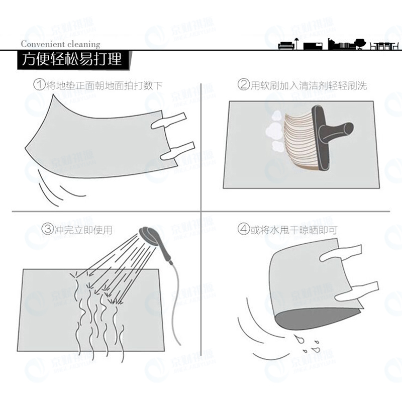 京财祺源 pvc塑料进门入户丝圈出入平安地垫 防滑脚垫门垫 90*120cm特厚 JCY-A409S-DT02高清大图