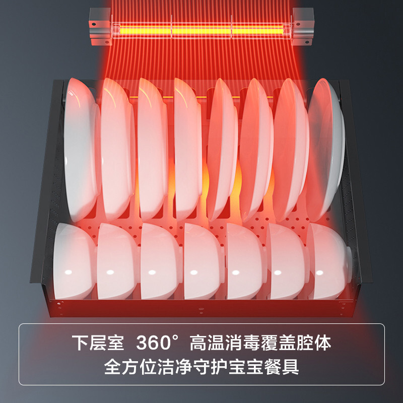 华帝(vatti)100升嵌入式消毒柜家用碗柜智能厨房碗筷餐具消毒机臭氧+紫外线双重消毒二星级标准自动烘干i13036