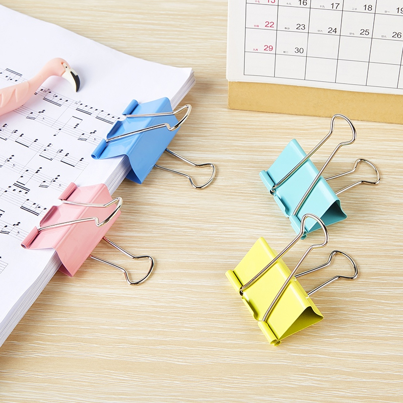 宝克(BAOKE)BC1361 50mm大号彩色长尾票夹 大号金属燕尾夹票据夹子 1筒高清大图